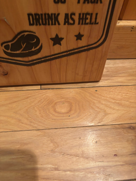 BBQ Timer Sign – Rare to Drunk as Hell Wooden Wall Decor