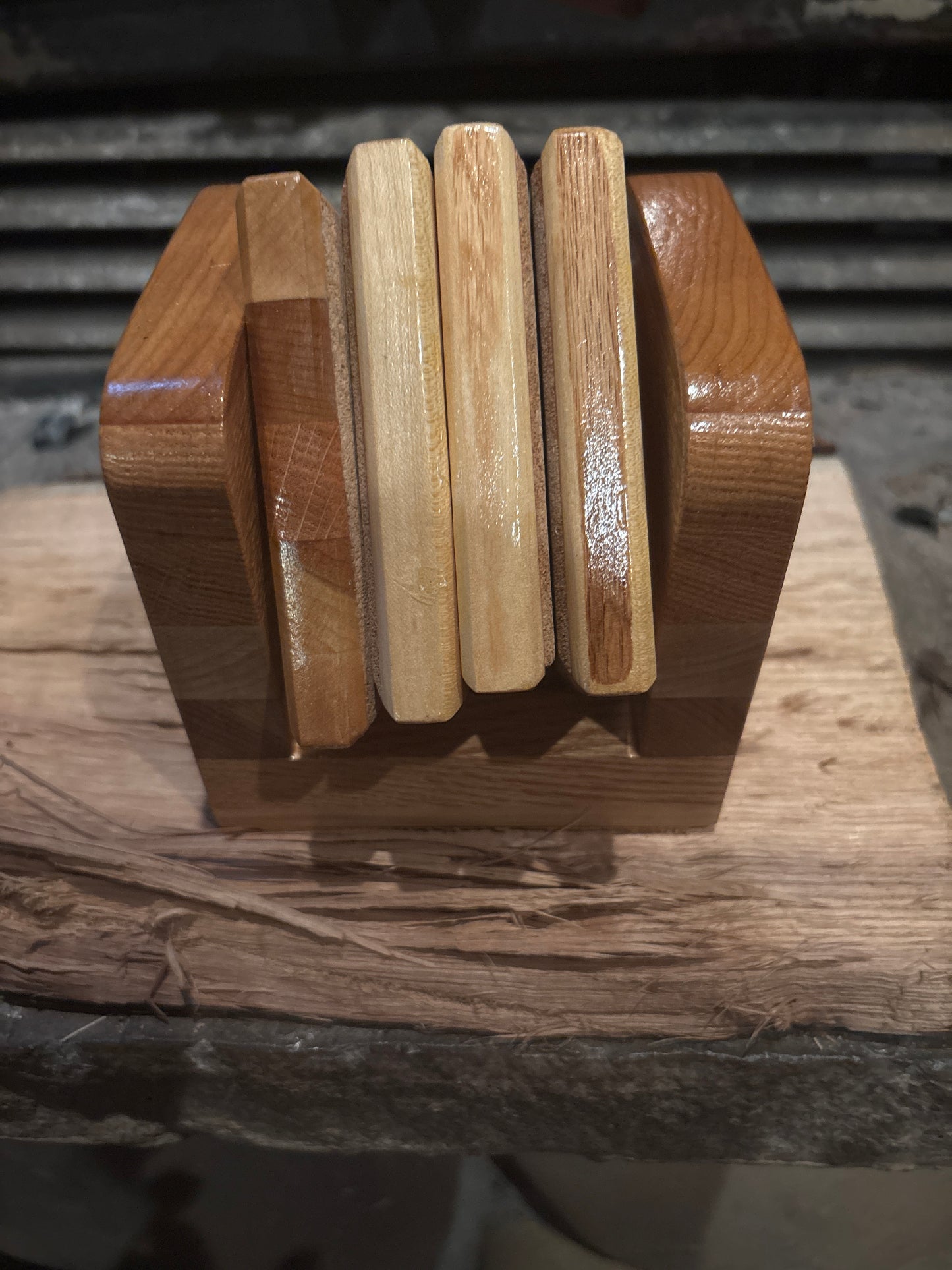 Handmade Solid Wood Coaster – 4” x 4.5”