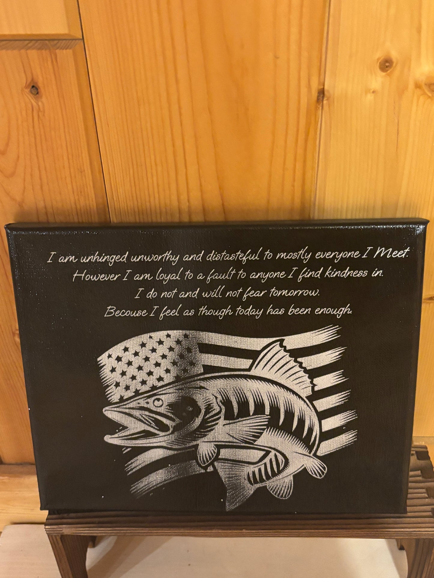 Unhinged but Loyal – Fishing Quote Canvas Wall Art