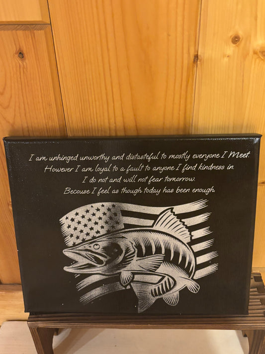 Unhinged but Loyal – Fishing Quote Canvas Wall Art