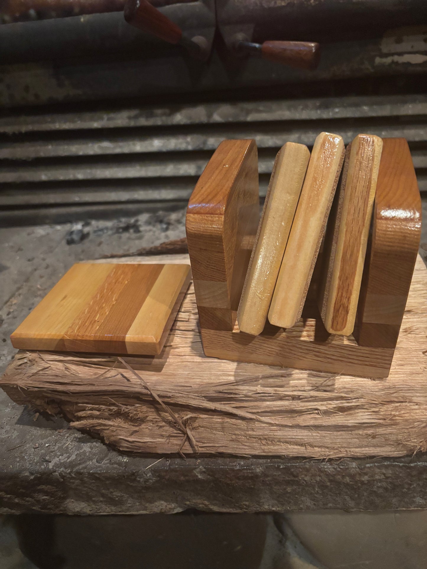 Handmade Solid Wood Coaster – 4” x 4.5”
