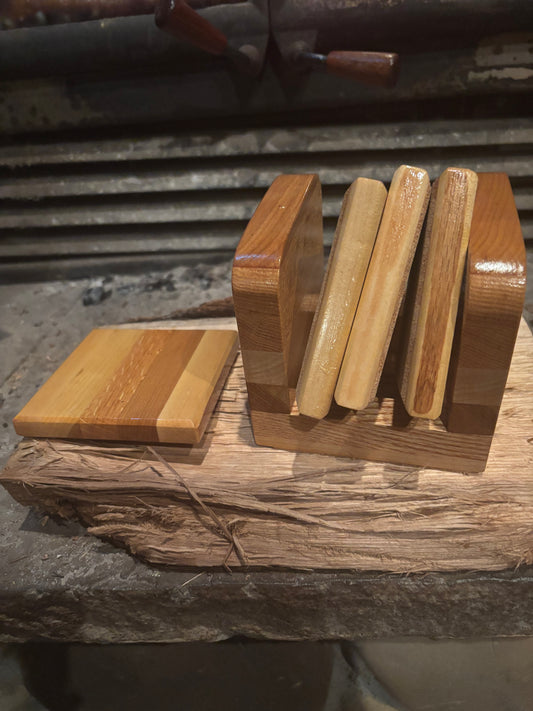 Handmade Solid Wood Coaster – 4” x 4.5”
