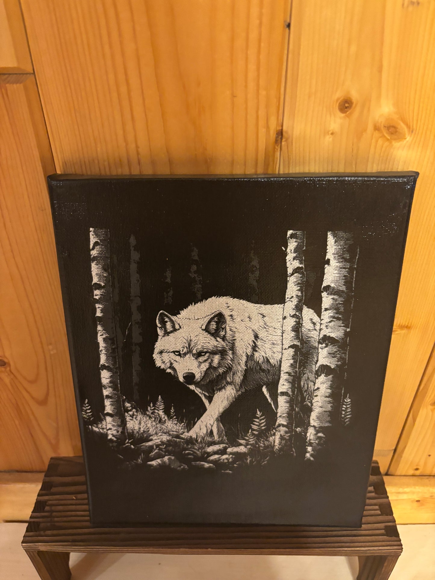 Silent Watcher – Wolf in the Woods Canvas Wall Art