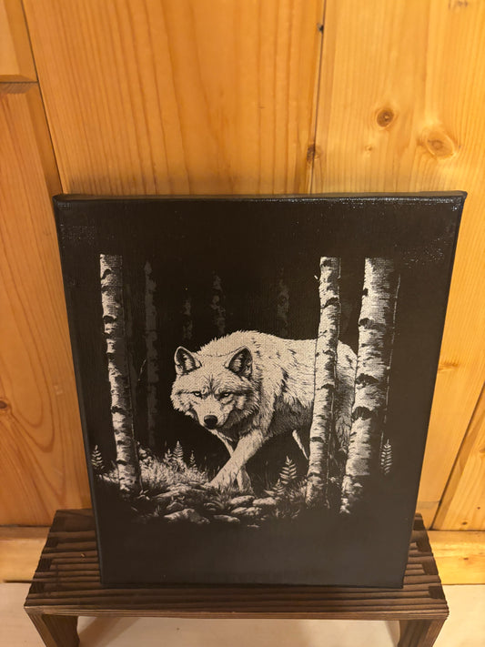 Silent Watcher – Wolf in the Woods Canvas Wall Art