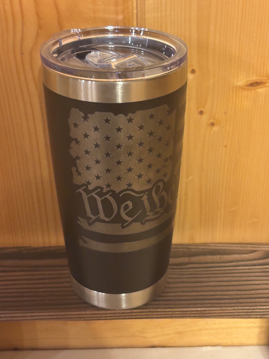We The People” Engraved Black Stainless Steel Tumbler – Insulated Travel Tumbler
